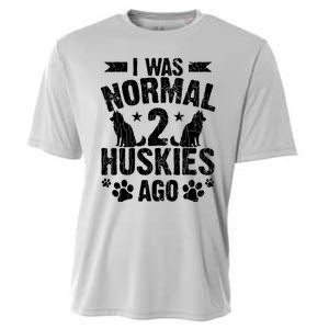 I Was Normal 2 Huskies Ago Funny Dog Owner Lover Graphic Cooling Performance Crew T-Shirt