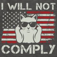 I Will Not Comply Gift Patriotic 4th Of July Funny Cat Usa Flag Gift Vector Backpack