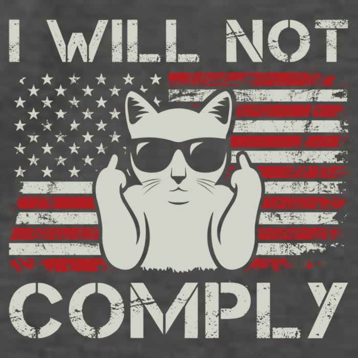 I Will Not Comply Gift Patriotic 4th Of July Funny Cat Usa Flag Gift Vector Backpack