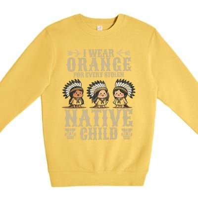 I Wear Orange For Every American Native Child Indian Pride Premium Crewneck Sweatshirt