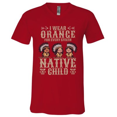 I Wear Orange For Every American Native Child Indian Pride V-Neck T-Shirt