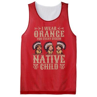 I Wear Orange For Every American Native Child Indian Pride Mesh Reversible Basketball Jersey Tank