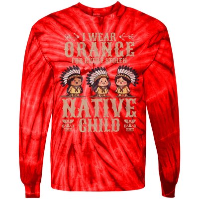 I Wear Orange For Every American Native Child Indian Pride Tie-Dye Long Sleeve Shirt