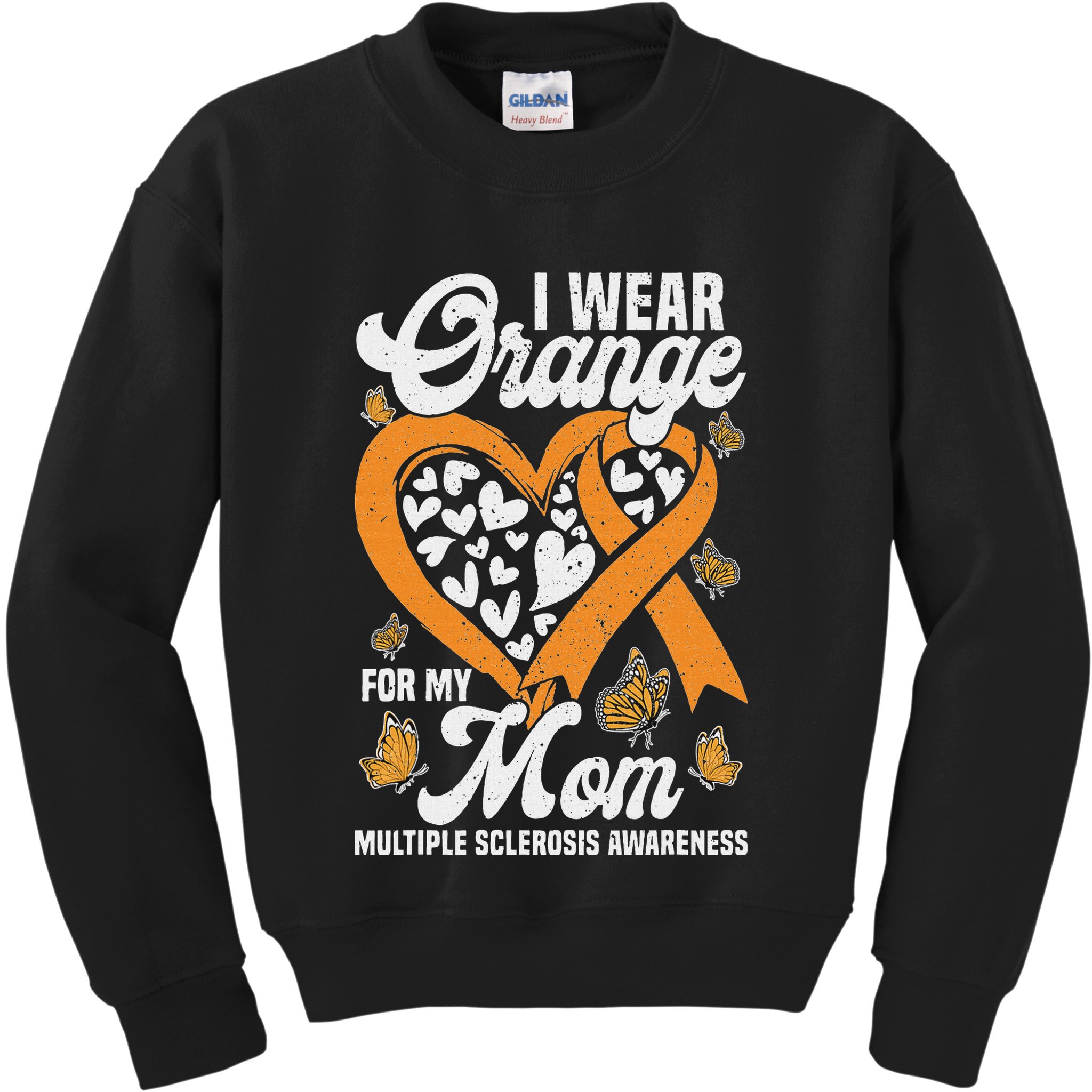 I Wear Orange For My Mom Ms Multiple Sclerosis Awareness Kids Sweatshirt