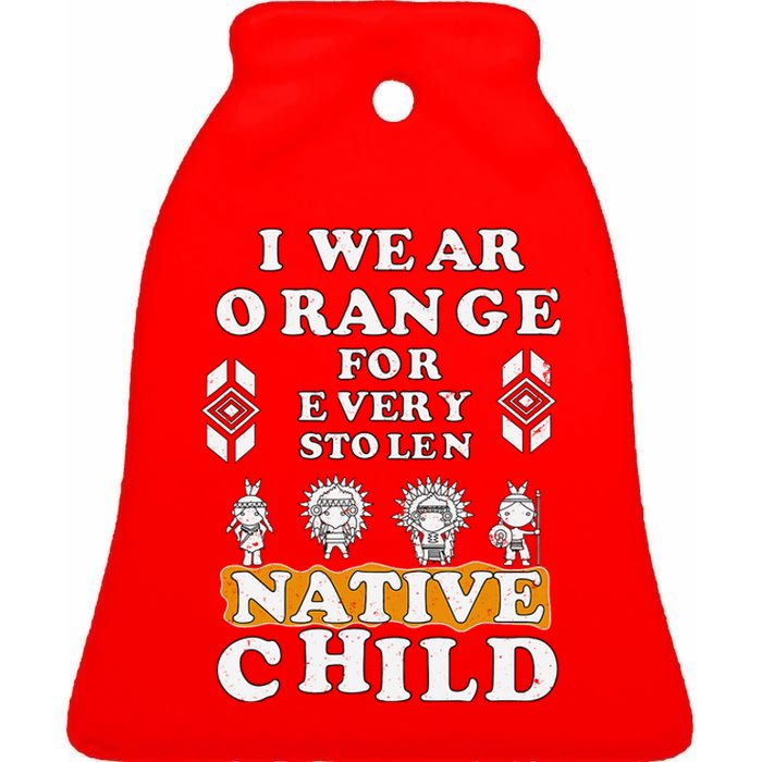 I Wear Orange For Every American Native Child Indian Prid Ceramic Bell Ornament