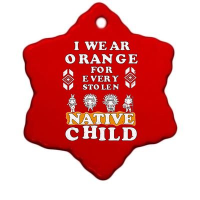 I Wear Orange For Every American Native Child Indian Prid Ceramic Star Ornament