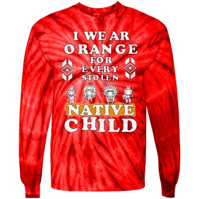 I Wear Orange For Every American Native Child Indian Prid Tie-Dye Long Sleeve Shirt