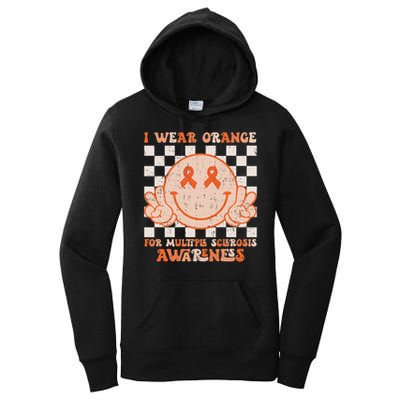 I Wear Orange For Multiple Sclerosis Awareness Ms Warrior Women's Pullover Hoodie