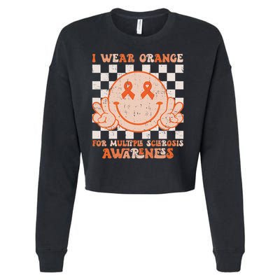 I Wear Orange For Multiple Sclerosis Awareness Ms Warrior Cropped Pullover Crew