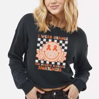 I Wear Orange For Multiple Sclerosis Awareness Ms Warrior Cropped Pullover Crew