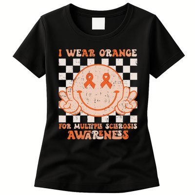 I Wear Orange For Multiple Sclerosis Awareness Ms Warrior Womens T-Shirt