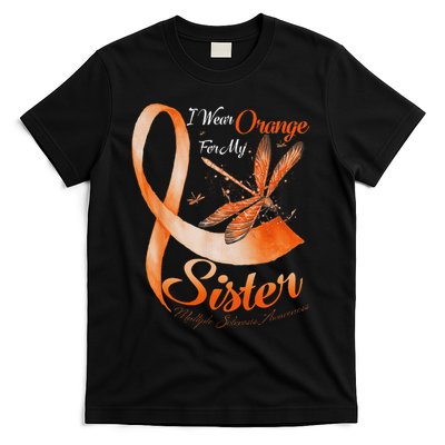 I Wear Orange For My Sister Ms Dragonfly Multiple Sclerosis T-Shirt