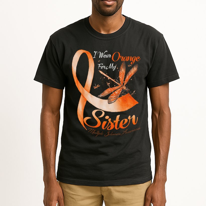 I Wear Orange For My Sister Ms Dragonfly Multiple Sclerosis Tall T-Shirt