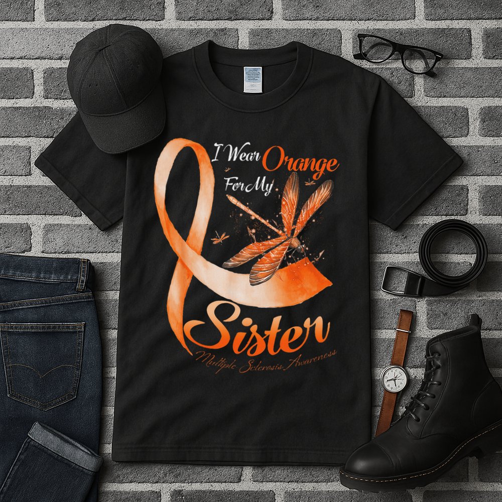 I Wear Orange For My Sister Ms Dragonfly Multiple Sclerosis Tall T-Shirt