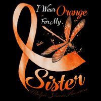 I Wear Orange For My Sister Ms Dragonfly Multiple Sclerosis Sustainable Bucket Hat
