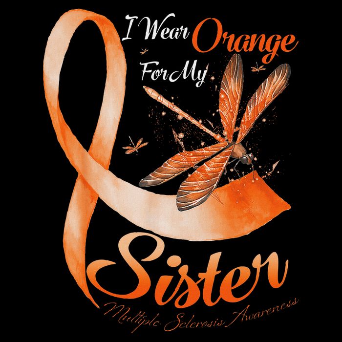 I Wear Orange For My Sister Ms Dragonfly Multiple Sclerosis Sustainable Bucket Hat