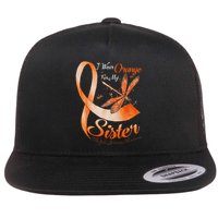 I Wear Orange For My Sister Ms Dragonfly Multiple Sclerosis Flat Bill Trucker Hat