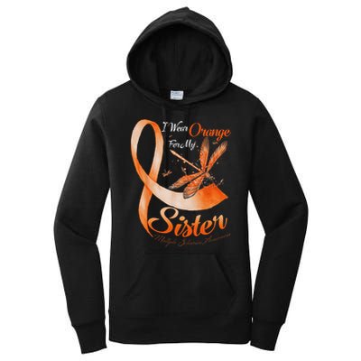 I Wear Orange For My Sister Ms Dragonfly Multiple Sclerosis Women's Pullover Hoodie