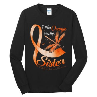 I Wear Orange For My Sister Ms Dragonfly Multiple Sclerosis Tall Long Sleeve T-Shirt