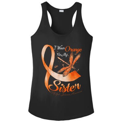 I Wear Orange For My Sister Ms Dragonfly Multiple Sclerosis Ladies PosiCharge Competitor Racerback Tank