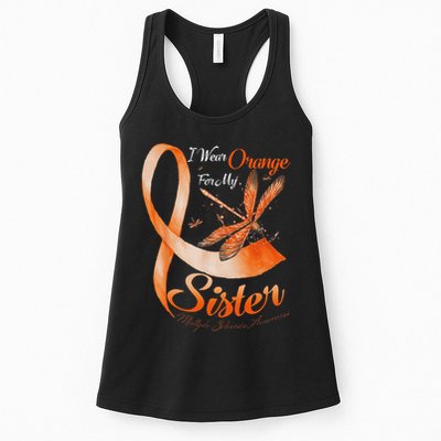 I Wear Orange For My Sister Ms Dragonfly Multiple Sclerosis Womens Tank Top