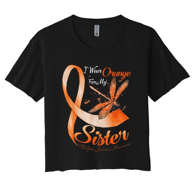 I Wear Orange For My Sister Ms Dragonfly Multiple Sclerosis Crop Top