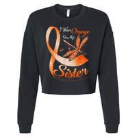 I Wear Orange For My Sister Ms Dragonfly Multiple Sclerosis Cropped Pullover Crew