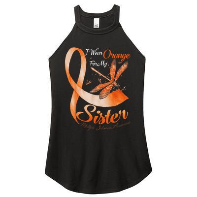 I Wear Orange For My Sister Ms Dragonfly Multiple Sclerosis Women's Perfect Tri Rocker Tank