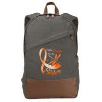 I Wear Orange For My Sister Ms Dragonfly Multiple Sclerosis Cotton Canvas Backpack