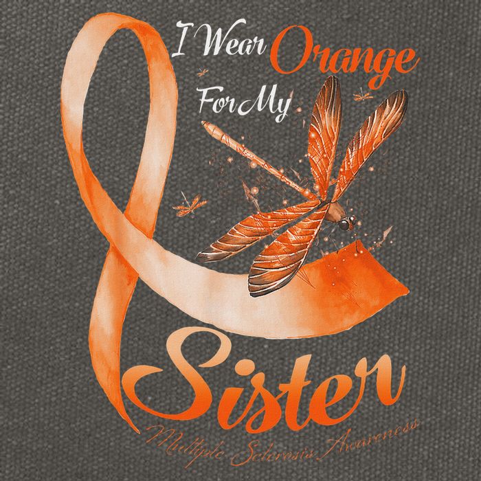 I Wear Orange For My Sister Ms Dragonfly Multiple Sclerosis Cotton Canvas Backpack
