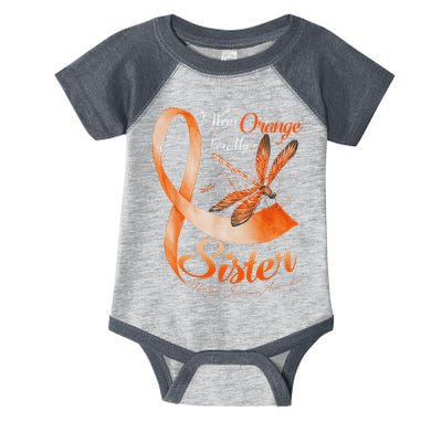 I Wear Orange For My Sister Ms Dragonfly Multiple Sclerosis Infant Baby Jersey Bodysuit