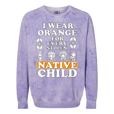 I Wear Orange For Every American Native Child Indian Pride Colorblast Crewneck Sweatshirt