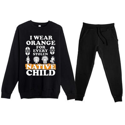 I Wear Orange For Every American Native Child Indian Pride Premium Crewneck Sweatsuit Set