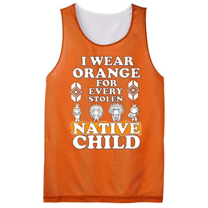 I Wear Orange For Every American Native Child Indian Pride Mesh Reversible Basketball Jersey Tank