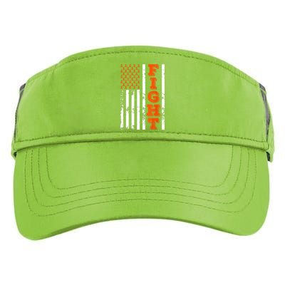 I Wear Orange Fight Kidney Cancer Awareness American Flag Adult Drive Performance Visor