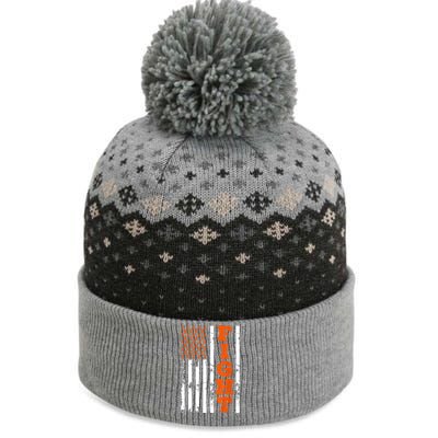 I Wear Orange Fight Kidney Cancer Awareness American Flag The Baniff Cuffed Pom Beanie