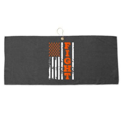 I Wear Orange Fight Kidney Cancer Awareness American Flag Large Microfiber Waffle Golf Towel