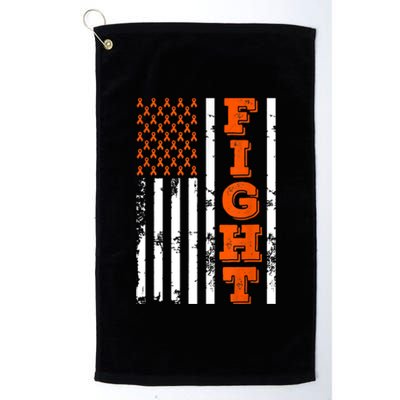 I Wear Orange Fight Kidney Cancer Awareness American Flag Platinum Collection Golf Towel