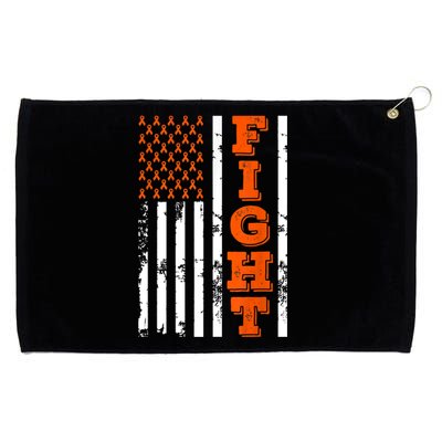 I Wear Orange Fight Kidney Cancer Awareness American Flag Grommeted Golf Towel