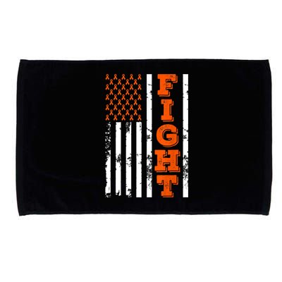 I Wear Orange Fight Kidney Cancer Awareness American Flag Microfiber Hand Towel