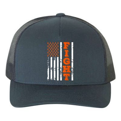 I Wear Orange Fight Kidney Cancer Awareness American Flag Yupoong Adult 5-Panel Trucker Hat