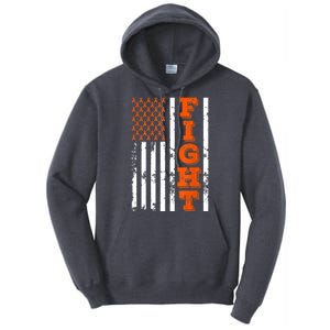 I Wear Orange Fight Kidney Cancer Awareness American Flag Tall Hoodie