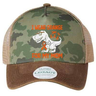I Wear Orange For My Mom Dinosaur Multiple Sclerosis Legacy Tie Dye Trucker Hat