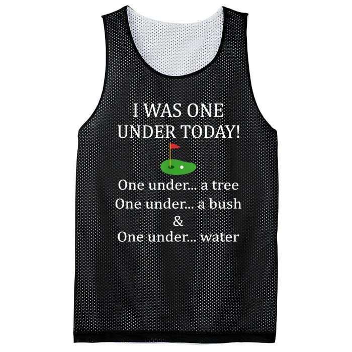 I Was One Under Today, Funny Golf Golfer Lovers Game Tee TShirt Mesh Reversible Basketball Jersey Tank