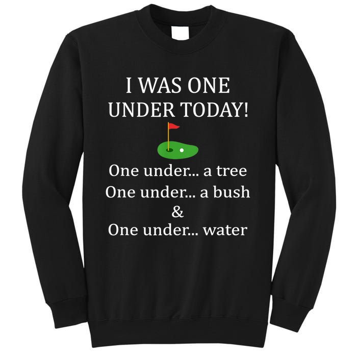 I Was One Under Today, Funny Golf Golfer Lovers Game Tee TShirt Tall Sweatshirt