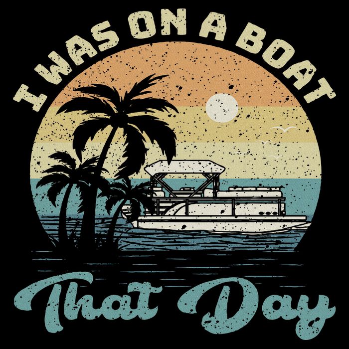 I Was On A Boat That Day Vintage Retro Pontoon Boat Backpack