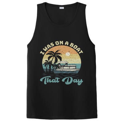 I Was On A Boat That Day Vintage Retro Pontoon Boat PosiCharge Competitor Tank