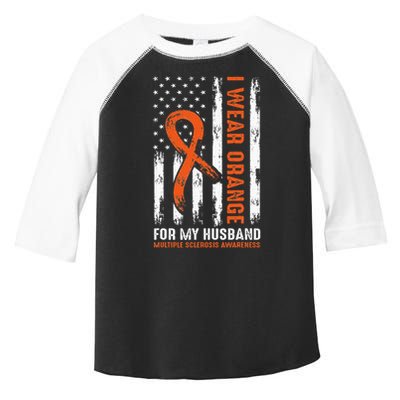  I Wear Orange For My Husband Multiple Sclerosis  Toddler Fine Jersey T-Shirt