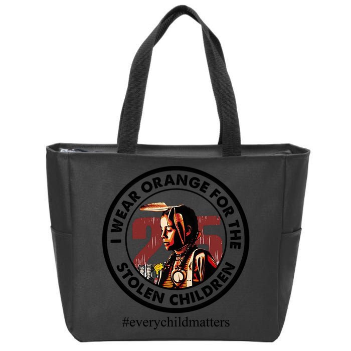 I Wear Orange For The Stolen Children Every Child Matters Zip Tote Bag