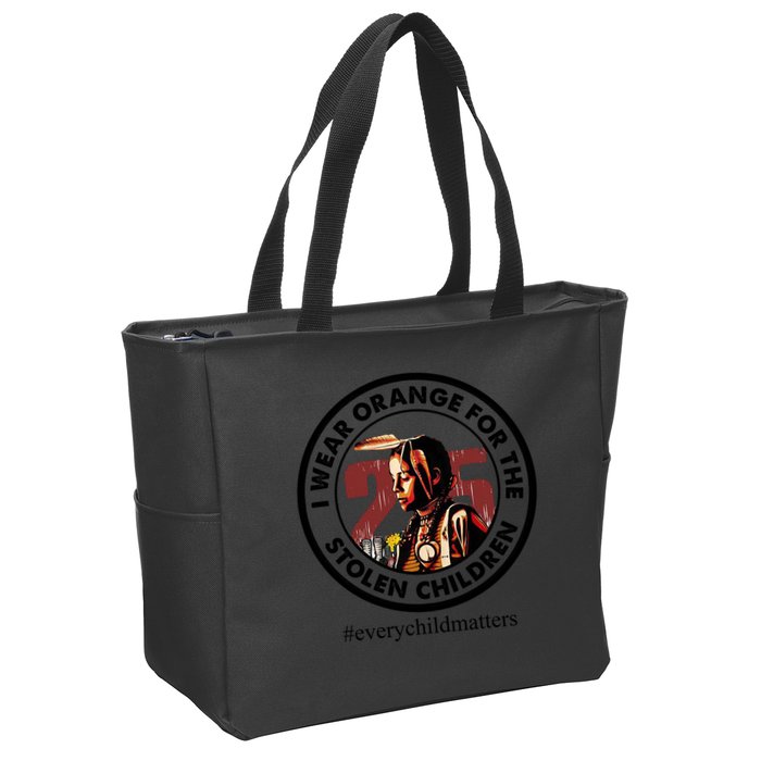 I Wear Orange For The Stolen Children Every Child Matters Zip Tote Bag